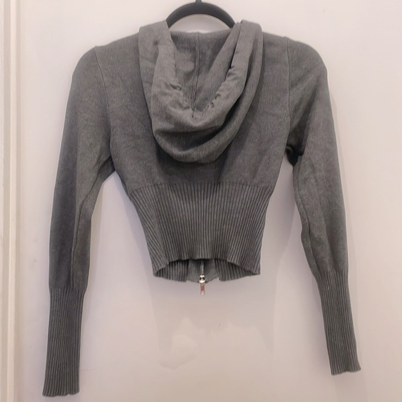Mini cropped sweater in dark gray ribbed size small - Picture 7 of 10